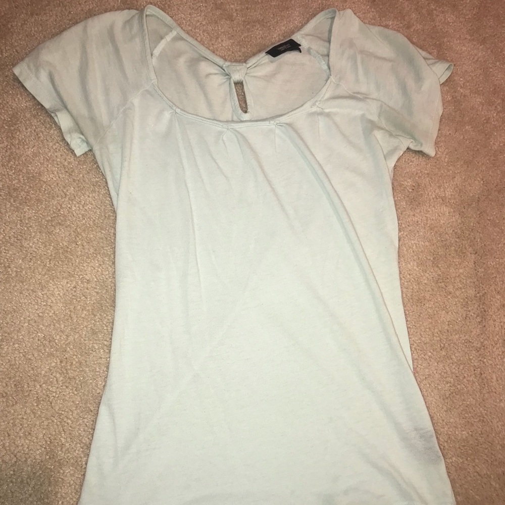 Mint green top with bow detail on back
